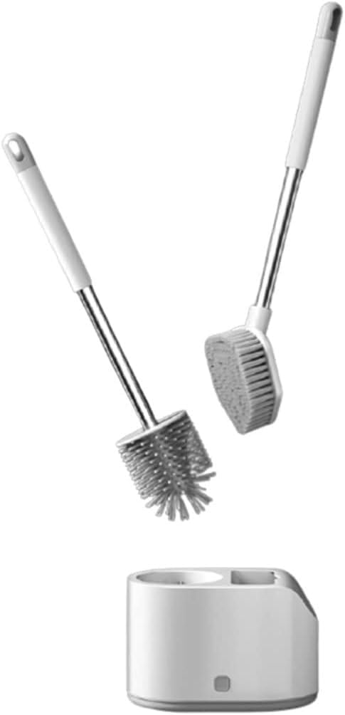 Toilet Brushes Bathroom Cleaning Brush,Toilet Brush,Toilet Brush Toilet Brush and Holder，Two Toilet Scrub Brush for Bathroom Cleaning，Wall Mounted or Floor Standing Toilet Bowl Brush Upgraded