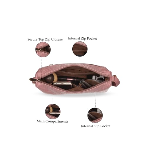 Image of Caprese Suzie Sling Small Bag for Women | Stylish Sling Bag with Adjustable Strap, Secure Zip Closure for Comfortable Wear |Versatile Handbag for Everyday Use, Travel and Special Occasions