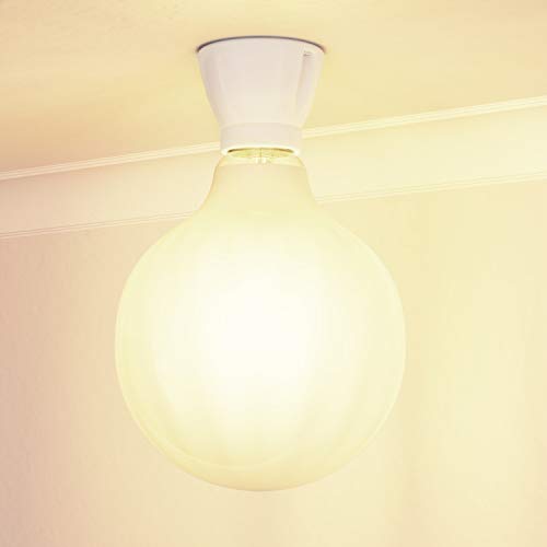 Douille de lampe plafonnier E27 porcelaine blanche MINZ ledscom.de