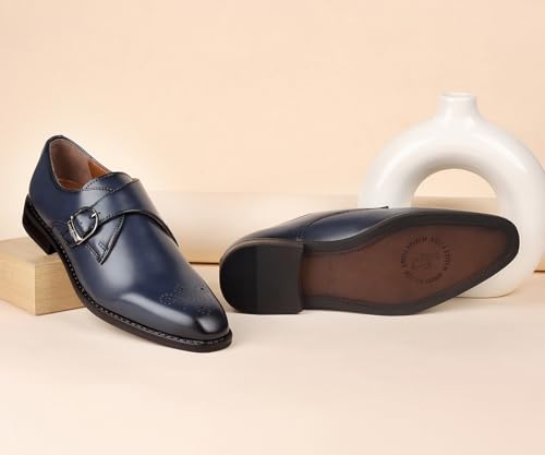 Image of LOUIS STITCH Formal Shoe for Men | Single Monk Strap | Handmade Patina Finish | Comfortable for Business Casual, Every Day, Parties (LSSXSM)