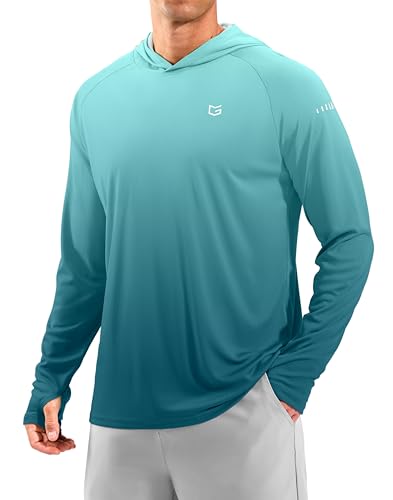 Image of Men's Sun Protection Hoodie Shirts Long Sleeve UPF 50+ Swim Shirts for Men Rash Guard Fishing Shirt Quick Dry