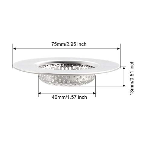 Colador redondo para fregadero de cocina de acero inoxidable 2.95" miniatura 2