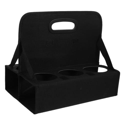 COLLBATH Coffee Handbag Holder Cup Carrier Drink Carrier Tray Mug Fold Takeout Drink Carrier Insulated Portable Beverage Takeout Accessory Drink Carrier with Handle Oxford Cloth Black