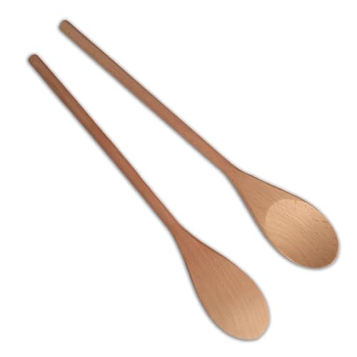 2 PCS Wooden Spoons for Cooking Long Handle Wooden Spoon for Cookings Practical Wood Spoons for Cooking Round Mixing Spoon Kitchen Utensils Suitable for Kitchen Mixing