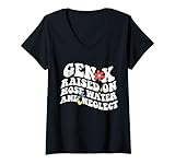 Photo Gallery donna retro gen x raised on hose water and neglect shirt per le donne maglietta con collo a v Photo Gallery donna retro gen x raised on hose water and neglect shirt per le donne maglietta con collo a v