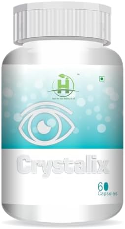 Healthy Nutrition Crystalix Eye Supplement with Lutein | Supports Eye Health, Visual Function & Screen Protection | Antioxidant Eye Wellness Capsules for Kids & Adults | Vegetarian | 60 Capsules