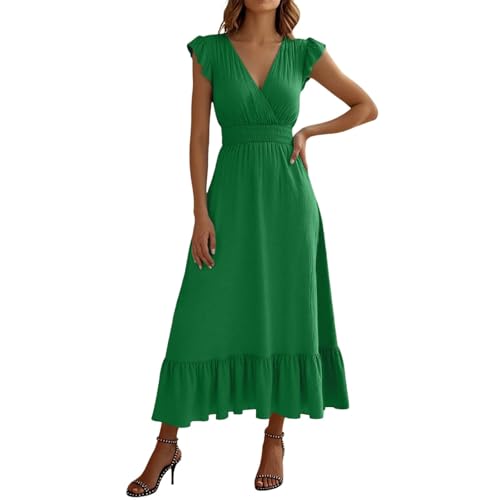 Robe longue fluide pour femme robe maxi à volants été