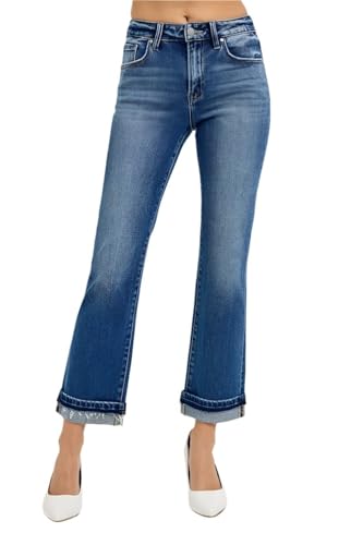 SALT TREE Risen Jeans - Mid Rise Ankle Slim Straight Jeans - RDP5311