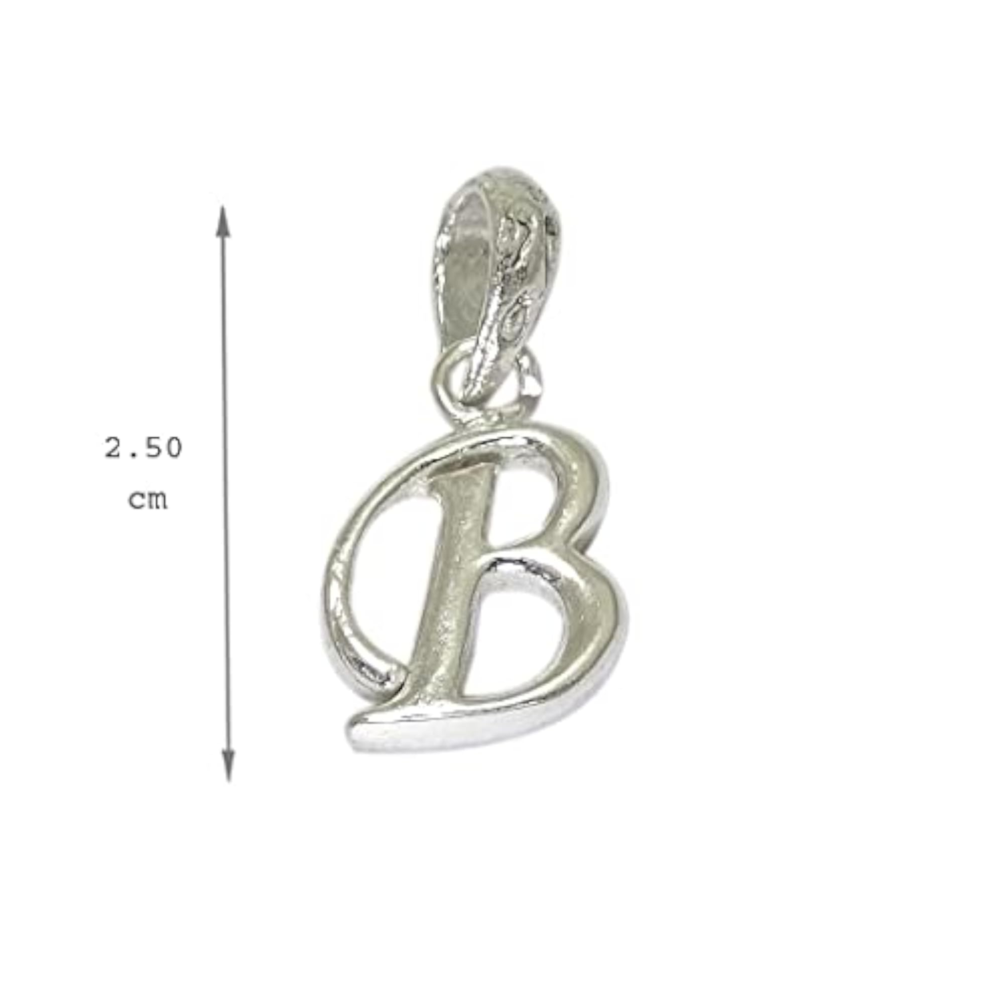 Women's Silver Alphabet B Initial Charm Pendant