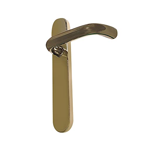 Micel - 05855 Door Handle Set including Curved Angle Plate and Stainless Steel Handle, PVD Gold, 225 x 138 x 66 mm - Image 2