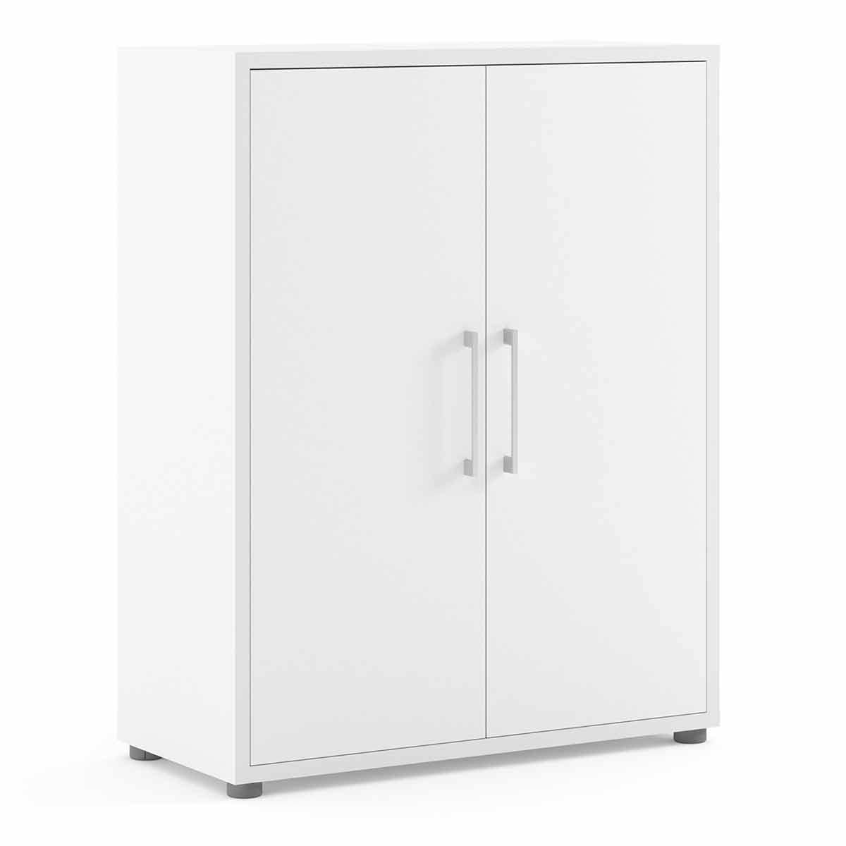 Furniture To Go | Prima, White, Bookcase 2 Shelves with 2 Doors