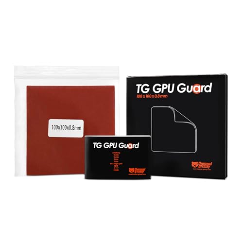 Thermal Grizzly TG GPU �K�[�h ���j�o�[�T�� �t�H�[�� �K�X�P�b�g 100 × 100 × 0.8 mm ? �t�̋����g�p�̂��߂̍����k���t�H�[���_�C�v���e�N�V���� ? �K���E���ϐ��ALM�ϋv�����g��