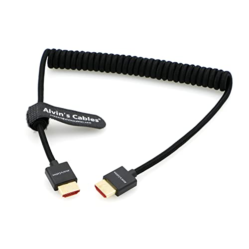 Alvin's Cables 8K 2.1 Full HDMI Cable en Espiral Trenzado para Atomos Ninja-V 4K-60P Grabación de Z-CAM para Canon-C70, para Sony A7S3| A9| A74 - imagen 2