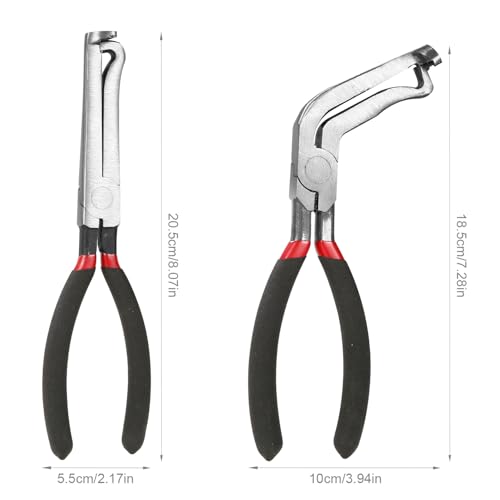 lasuroa 2pcs Electrical Disconnect Pliers, Automotive Electrical Connector Pliers with Anti-Slip Handle Carbon Steel Fuel Line Hose Pliers Spark Plug Pliers Pulling Tool for Car Repair