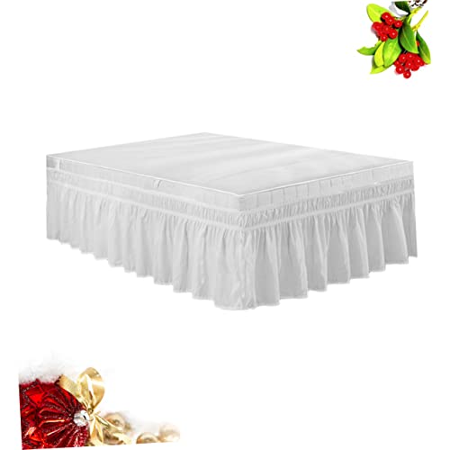 Falda plisada para cama accesorio decoración dormitorio volante elástico funcional 8