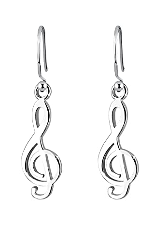 Elli Pendientes Música de Claves Femeninas en Plata Esterlina 925