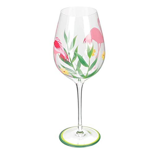 Hemoton Flamingo Painted Wine Glasses Hand- Painted Wine Cup Glass Drinking Cup Juice Goblets Beverage Champagne Milk Shake Glasses Cup Birthday Gift For Friends Sangria Glasses #TOP6