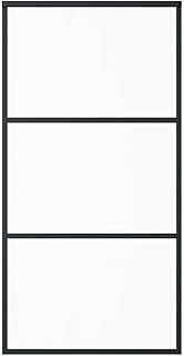 'vidaXL Modern, Transparent ESG Glass and Black Aluminum Sliding Door 40...