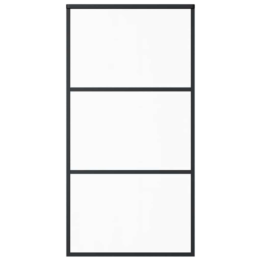 vidaXL Porta Scorrevole in Vetro ESG e Alluminio 102x205 cm Nera