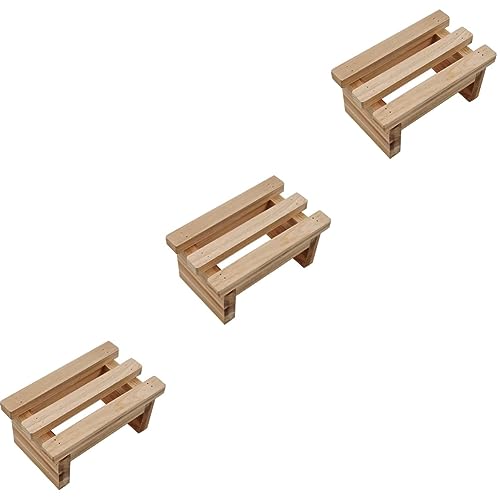 3 taburetes bajos de madera para plantas, taburete pequeño, taburete de bambú para baño, taburete de madera, taburetes para adultos, taburetes de madera, taburete para orinal, banco de pesca, silla, t