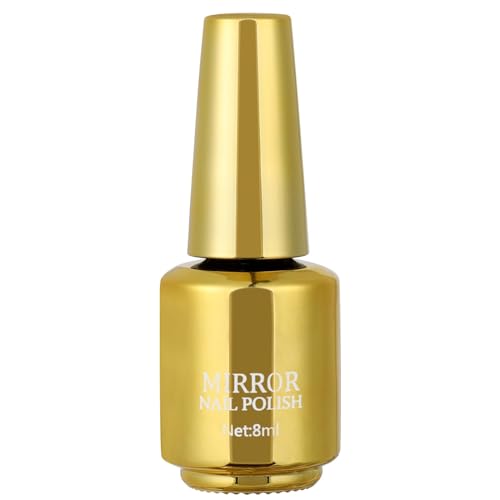 Mrinb Smalto per unghie lucido a specchio, smalto classico per unghie, in metallo, a lunga durata, splendido effetto luccicante per nail art polacco, 8 ml