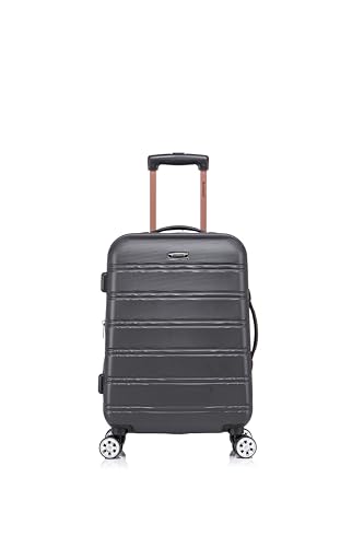 Image of Rockland Melbourne Hardside 2 Piece Expandable Spinner Wheel Luggage Set, Carry-On 20 inch and Tote 14 inch, Black