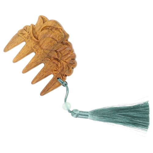 WRITWAA Peine de palisandro masaje estilo caspa peine de viajes peine portátil peine con colgante peine de bolsillo peine pequeño de dientes anchos peine de cabello de diente ancho Madera