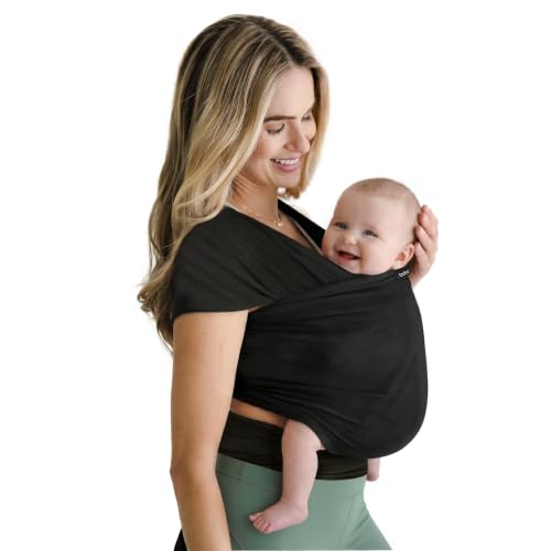 Boba Baby Wrap Carrier - Stretch Newborn Sling, Black