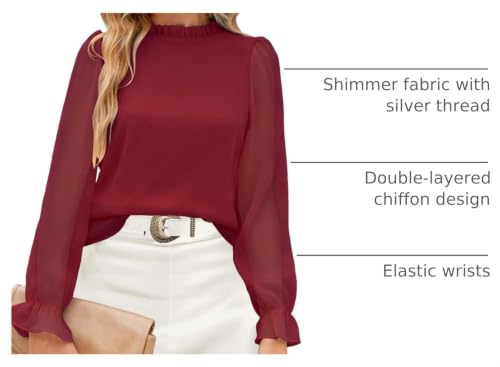 Image of Aifer Womens Blouses Dressy Casual Business Work Shirts Mock Neck Tops