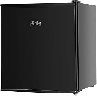 Kuhla 43 Litre Mini Fridge with Ice Box, Inc Adjustable Thermostat, Door Racks and Removable Shelf, Small Drinks Fridge Ideal for Home and Office – Black, KTTF4BGB