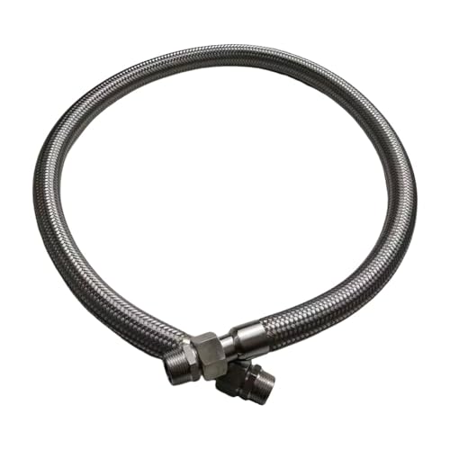 Industrial Grade Compressor Jumper Hose, Flexible Whole body Stainless Steel Metal Hose，1/2" NPT Male x 20" Length, 450 PSI，750&deg;F，Both Sides Fittings Rotate Freely