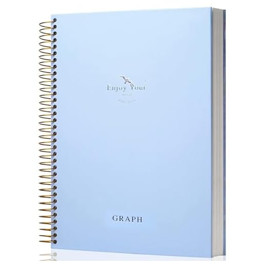 FLYING EAGLE 8.5 x 11 Large Graph Notebook Journal Spiral Graph Grid Notebook 210 Pages Hardcover Graph Notebook Engineering Paper Notebook Graphing Notebook for Men Women, Blue