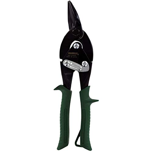 MIDWEST Blackout Series Aviation Snip - Right Cut Regular Tin Cutting Shears with Forged Blade & KUSH'N-POWER Comfort Grips - MWT-6716RO