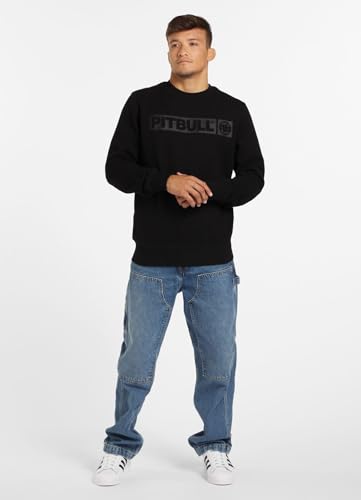 PITBULL Herren Pullover aus Baumwolle Sweatshirt für Männer Pit Bull West Coast Hilltop Black S