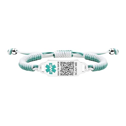 Zircobic Medical Alert QR Code Bracelet – Scanable Emergency ID with Adjustable Soft Rope, Stylish & Safe for Outdoor or Everyday Use
