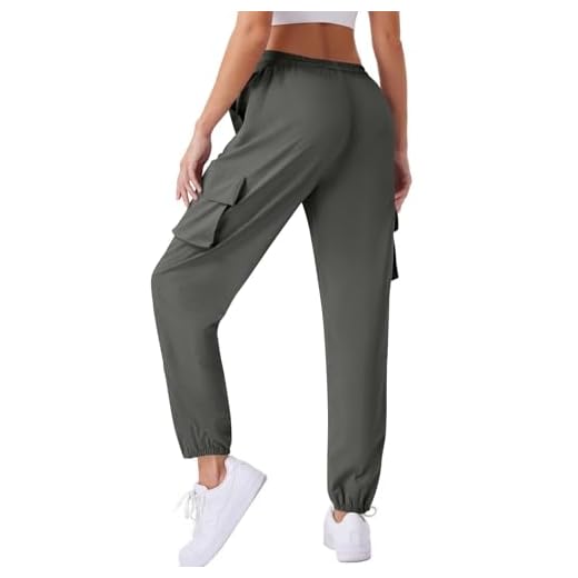 Pantalon de Travail Femme Multi-Poches à Taille élastiquée et à Cordon de Serrage Pas Cher Soldes Pantalons Cargo de Randonnée Pantalon à Séchage Rapide Pantalons de Sport Décontractés