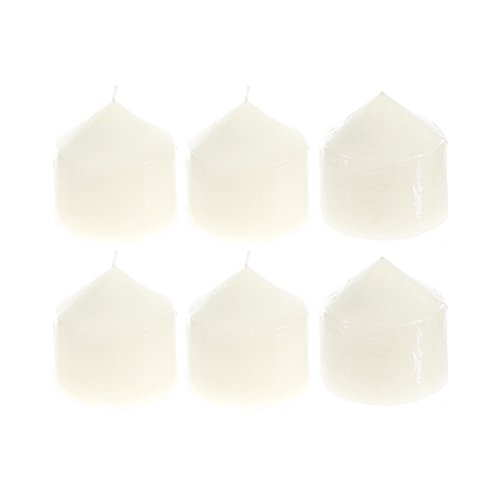 Mega Candles 6 pcs Unscented Ivory Dome Top Pillar Candle, Economical One Time Use Event Wax Candles 3 Inch x 3 Inch, Wedding Receptions, Birthdays, Party, Celebrations, Florists, Churches & More