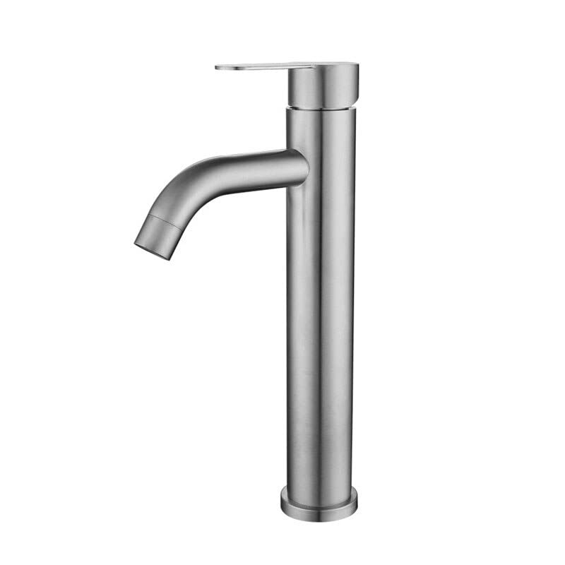 Grifo para Lavabo de baño, Color Negro Mate, Grifo de Agua fría y Caliente, mezcladores de baño montados en la Cubierta, Grifo de un Solo Orificio, Grifo para Lavabo de Cocina (4)