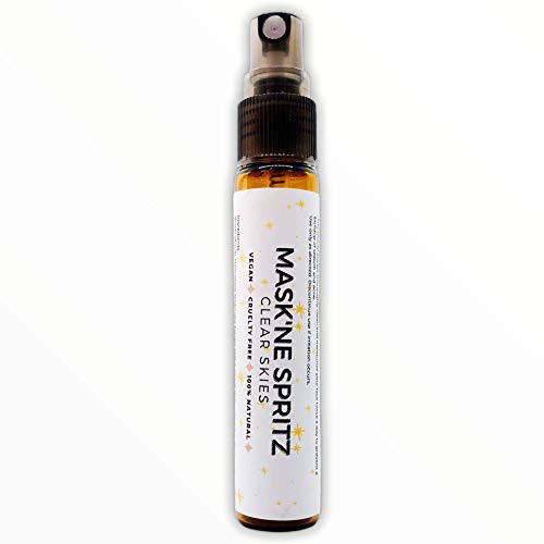 Face Mask Spray to Prevent Maskne ie Acne Caused By Wearing A Mask! Day One Naturals, Clear Skies Scent, Vegan, Natural Skincare, Cruelty Free, Skin Bacteria Fighting, Mask Freshener, Ten Millilitres
