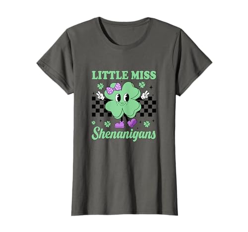 Diseño retro Groovy Little-Miss Shenanigans para San Patricio Camiseta
