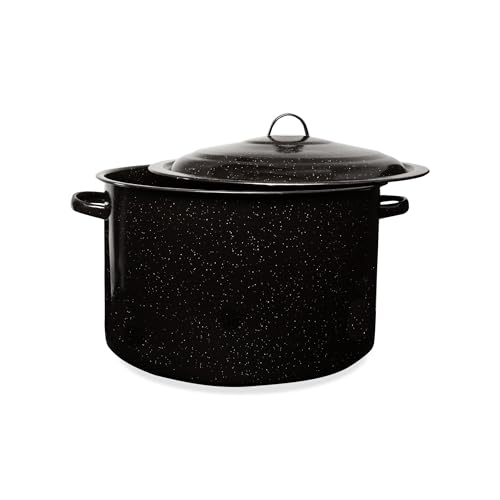 Millvado Granite 21 Qt Stockpot, Nonstick Soup Pot With Lid, Speckled Enamel Ware Cookware, Large...