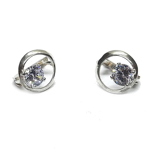 Boucles d'oreilles argent 925 anti-allergie zircone 6mm scintillante
