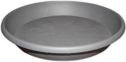 Home Garden Ornaments Plant Pot Saucers 10cm Grey Marble Set of 10, Solid Plastic Plant Pot Saucer - Image 3