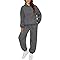 Hoodie Tracksuit Womens Full Set Tracksuit Womens Full Set Outfit Solid Color Co Ord Sets Drawstring Long Sleeve Hoodies with Pockets and Elastic Waist Wide Soft Joggers for Women UK