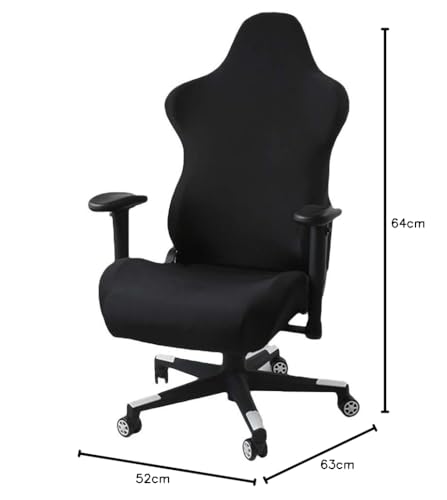 TBEONE Housse de chaise de jeu extensible et pivotante, ergonomique, pour chaise de jeu, housse d'accoudoir amovible et lavable pour chaise de bureau, chaise pivotante – vue 9