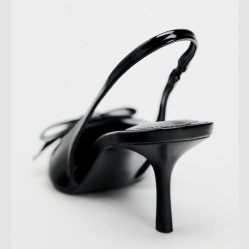 keleimusi Slingback Heels for Women Bow Pointed Close Toe Kitten Heels Backless Slip-on Buckle Strap Stilettos Heels Sandals Dress Party Pumps Shoes3