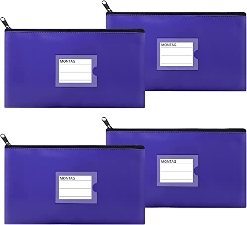 Alumuk Bankmappe Banktasche 4 Stück Geldbeutel Geldtasche Etui (Blau) Cover