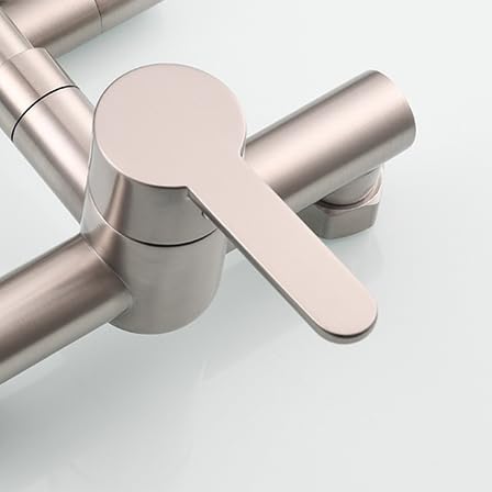 Robinet cuisine mural mitigeur eau chaude froide brossé rotatif 360 pliable - 3