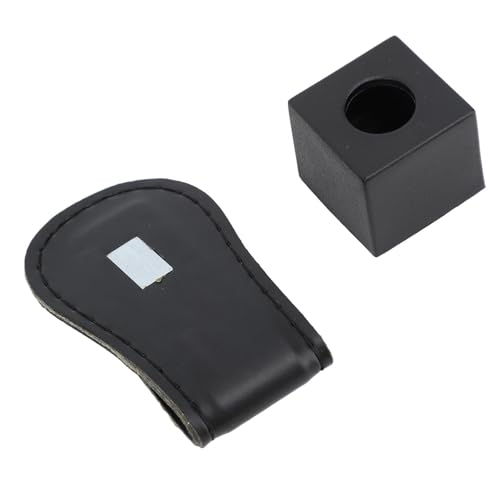 Magnetic Pool Chalk Holder PU Leather Design, Convenient Tall Belt Clip, Easy Set Up for Pool Halls, Tournaments