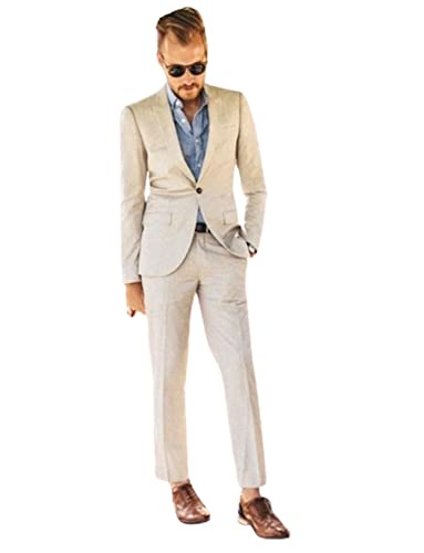 Costume homme mariage et plage ensemble veste revers en pointe léger